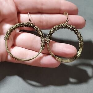 Lucky brand boho chained hoop earrings‎